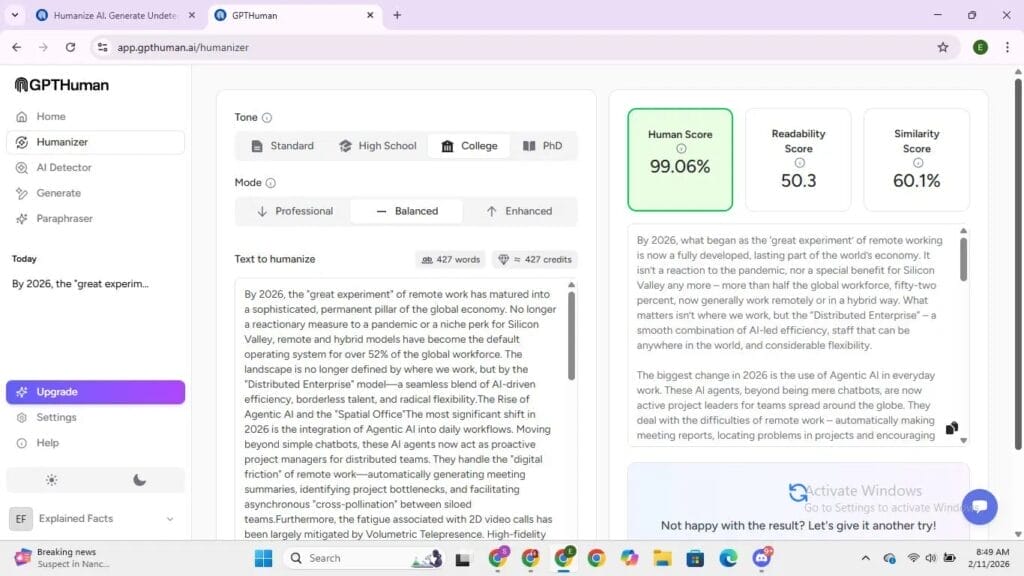 Panel de control de GPTHuman