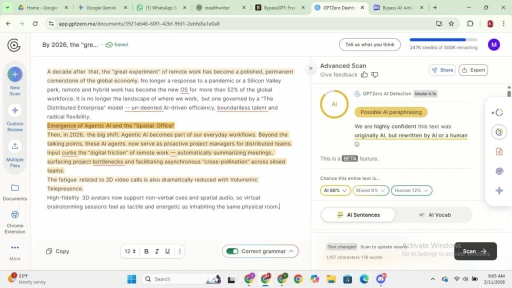 Resultados de GPTZero