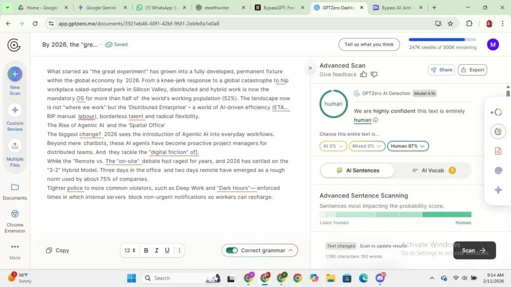 Resultados de GPTZero 5