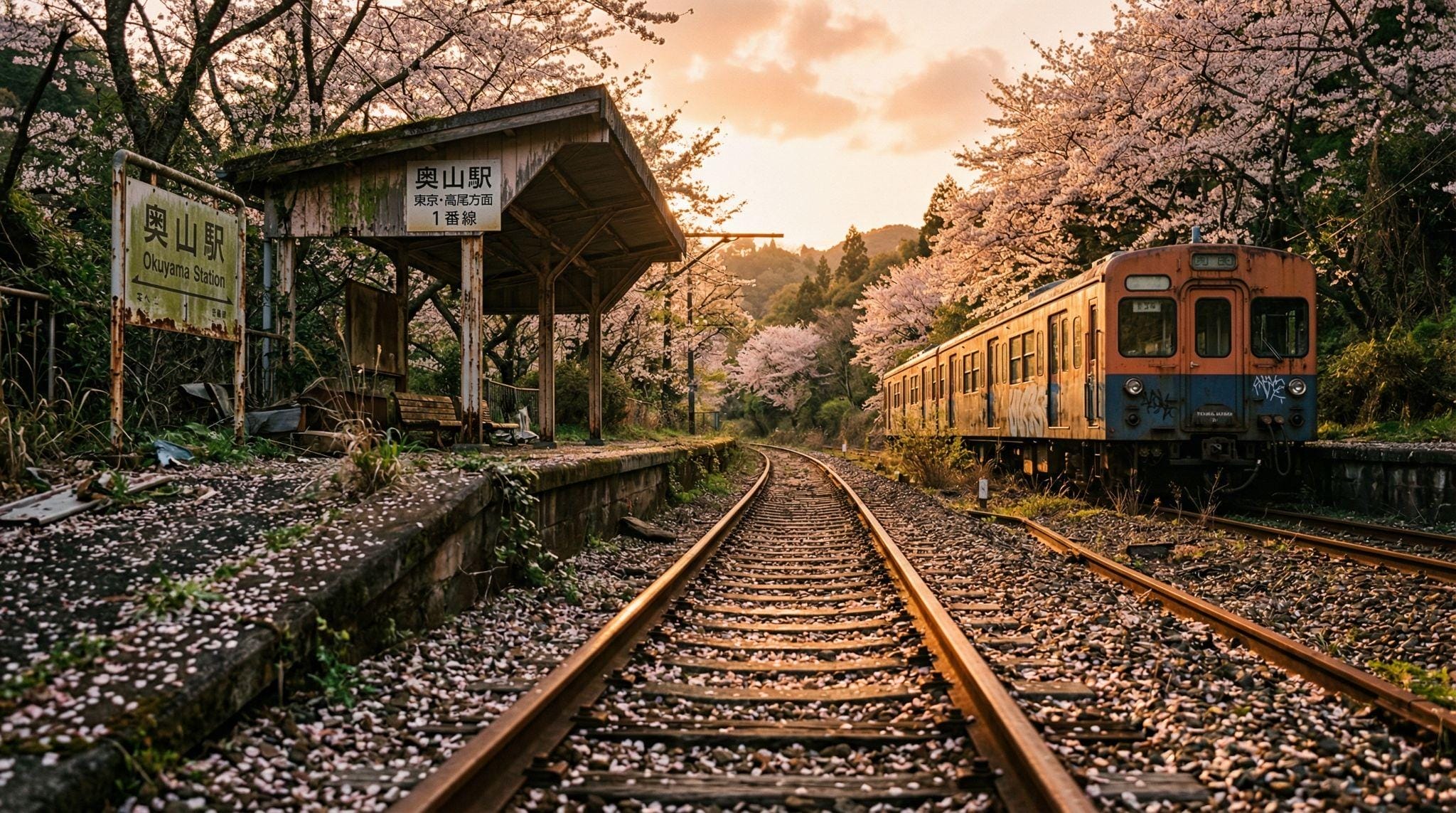 Gemini Nano Banana Pro image generation results - abandoned Tokyo train station